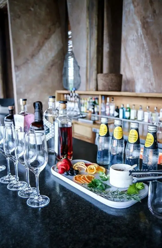 Barra de bebidas para eventos