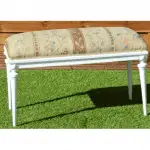 Banco de madera blanco isabelina, med. – alquiler para eventos