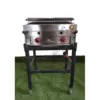 Barbacoa a gas y carbón mainho, med. / soporte con ruedas – alquiler para eventos