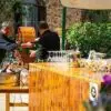 Barra portátil madera, opción: con / sin techo, med. – alquiler para eventos