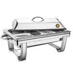 Chafing-dish rectangular, med. 35 x 65 x 22 cm – alquiler para eventos