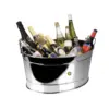 Champanera ovalada acero, med. 44 x 32 x 20 cm – alquiler para eventos