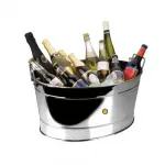 Champanera ovalada acero, med. 44 x 32 x 20 cm – alquiler para eventos