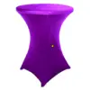 Funda mesa cocktail morado – alquiler para eventos