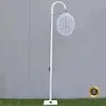 Lámpara con soporte telescópico blanca, luz de led, med. 70 x 60 cm. Soporte 3, 20 al. – alquiler para eventos