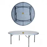 Mesa redonda de pvc, med. 1,80 ø mt. – alquiler para eventos