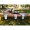 Mesa rústica madera, med. 2,40 x 80 cm – alquiler para eventos