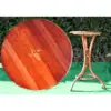 Mesita vintage nogal, med. 77 al x 50 ø cm – alquiler para eventos