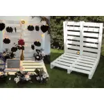 Pallet blanco decorativo, med. 1,10 x 1,00 mt. – alquiler para eventos