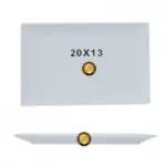 Plato rectangular, med. 20 x 13 cm – alquiler para eventos