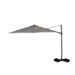 Sombrilla gris 4 posiciones, med. 2,60 al x 3,50 ø mt. – alquiler para eventos