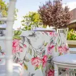 Mantel redondo estampado flores - ø3,50m – alquiler para eventos