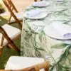 Mantel Redondo Estampado Hojas - Ø3,50M – alquiler para eventos
