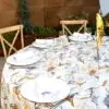 Mantel Redondo Estampado Oro - Ø3,50M – alquiler para eventos
