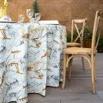 Mantel redondo estampado oro - ø3,50m – alquiler para eventos