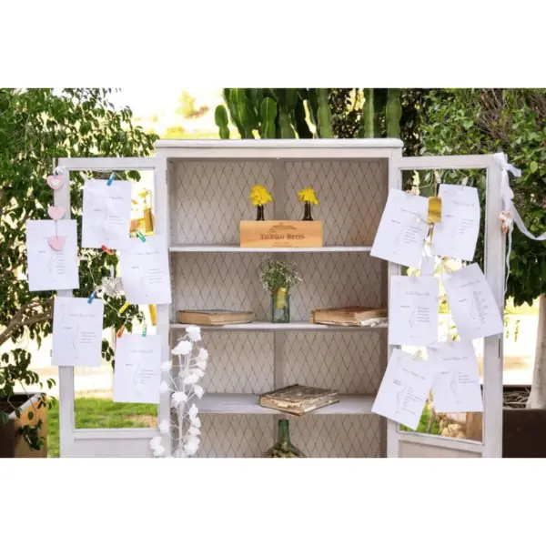 Armario Decorativo Vintage, Seatting De Mesas, Med. – alquiler para eventos
