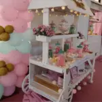 Candy bar madera blanco vintage, med. – alquiler para eventos
