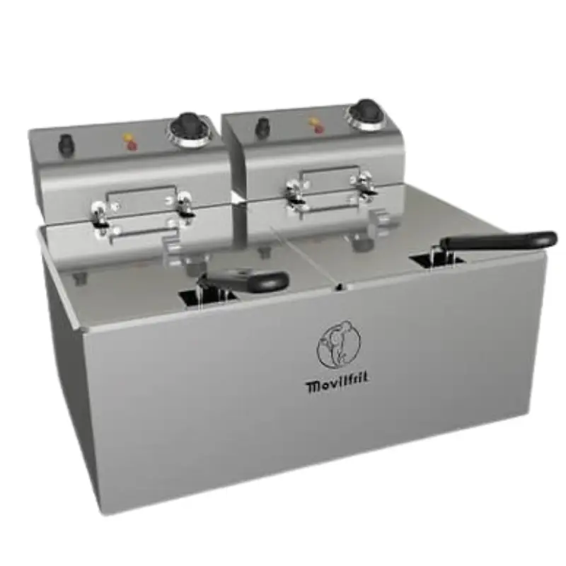 Freidora de sobremesa 2 senos 8 +8 l. 230v. 2 x 3000w. Med. 23cm. De alto x 27 cm. De ancho x 33 cm. De fondo 1 Freidora de sobremesa 2 senos 8 +8 l. 230v. 2 x 3000w. Med. 23cm. De alto x 27 cm. De ancho x 33 cm. De fondo – alquiler para eventos