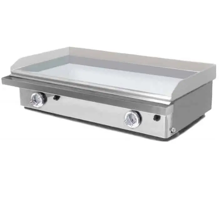 Plancha difri cromo but. /pie 2 fog. Med. 85cm. De alto x 80 cm. De ancho x 40 cm. De fondo. Soporte rueda para transporte. – alquiler para eventos