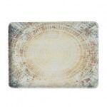Fuente rectangular fossil llana 30×22 cm – alquiler para eventos